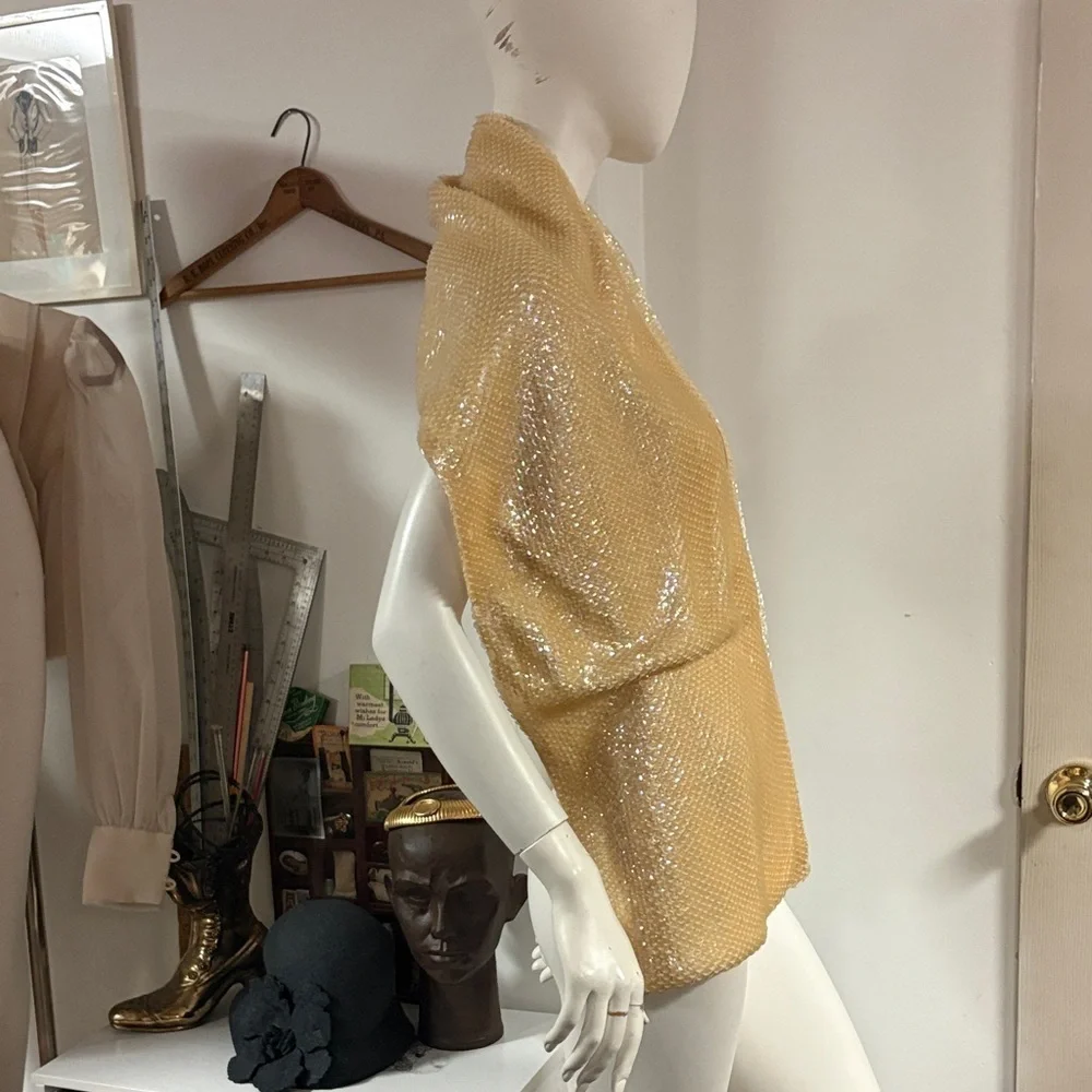 50s Cream Sequin Shawl/Scarf